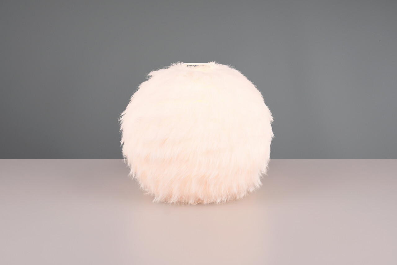 Lampa de masa Furry, RL, 30x24 cm, 10W, 1x E14, plus sintetic, alb - imagine 5